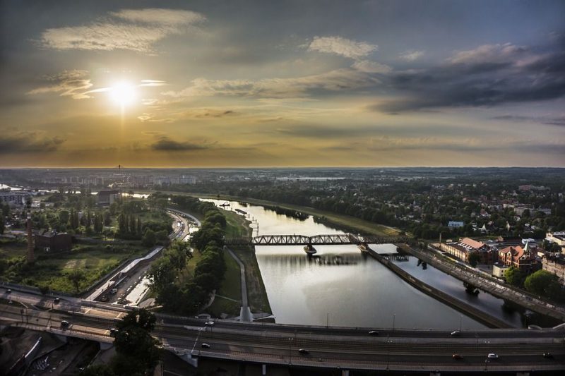Wrocław - panorama miasta od strony rzeki